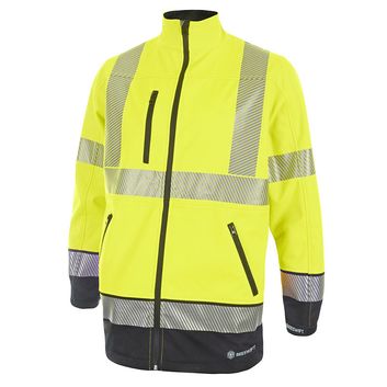 Beeswift Deltic Hi-Vis Two-Tone Soft Shell Jacket Saturn Yellow / Navy