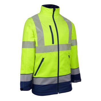 Beeswift Deltic Hi-Vis Two-Tone Soft Shell Jacket Saturn Yellow / Royal