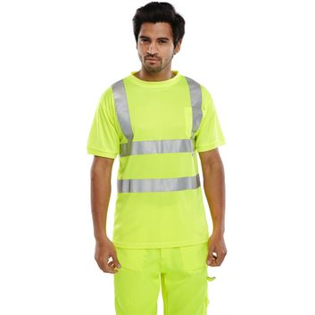 Beeswift Crew Neck Hi-Vis Short Sleeve T-Shirt Saturn Yellow alternative