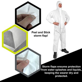 Beeswift Vira-Chem Disposable Laminated Coverall Type 5/6 White alternative
