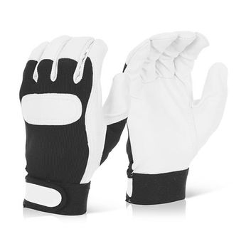 Beeswift Drivers Gloves Velcro Cuff Black/White