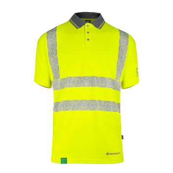 Beeswift Envirowear Hi-Vis Short Sleeve Recyclable Polo Shirt Saturn Yellow alternative