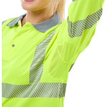 Beeswift Executive Hi-Vis Long Sleeve Polo Shirt Saturn Yellow alternative