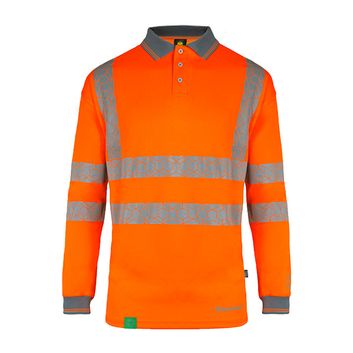 Beeswift Envirowear Hi-Vis Long Sleeve Recyclable Polo Shirt Orange alternative