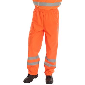 Beeswift Hi-Vis Pu Overtrousers Orange
