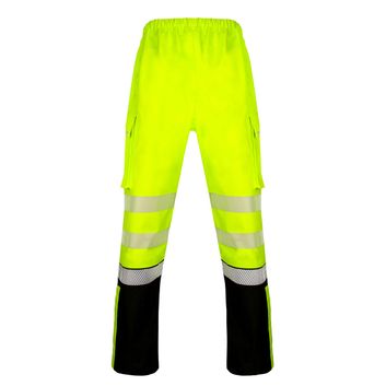 Beeswift Deltic Hi-Vis Two-Tone Ripstop Breathable And Waterproof Rail Overtrouser Saturn Yellow / Navy alternative