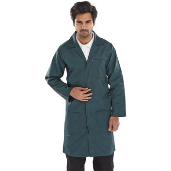 Beeswift Poly Cotton Warehouse Coat Spruce Green alternative