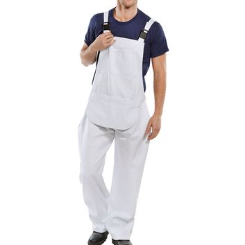 Beeswift Cotton Drill Bib And Brace White