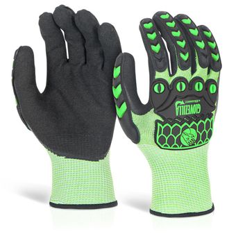 Beeswift Glovezilla Sandy Nitrile Coated Gloves Green (1 Pair)