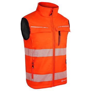 Beeswift Deltic Hi-Vis Softshell Rail Bodywarmer Orange
