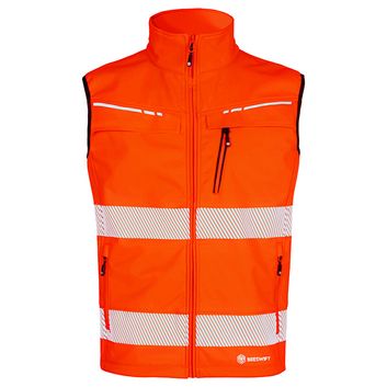 Beeswift Deltic Hi-Vis Softshell Rail Bodywarmer Orange alternative
