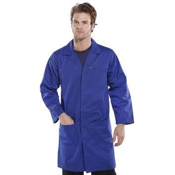 Beeswift Poly Cotton Warehouse Coat Royal Blue alternative