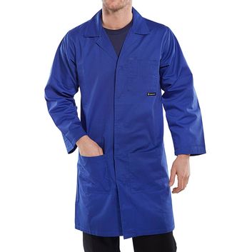 Beeswift Poly Cotton Warehouse Coat Royal Blue