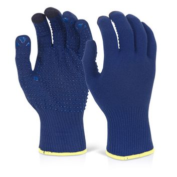 Beeswift Touch Screen Knitted Gloves Blue (10 Pack)