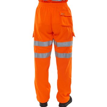 Beeswift Fleece Jogger Hi-Vis Trousers Orange alternative