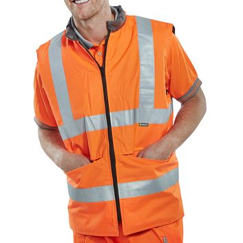 Beeswift Reversible Hi-Vis Interactive Bodywarmer Orange / Grey