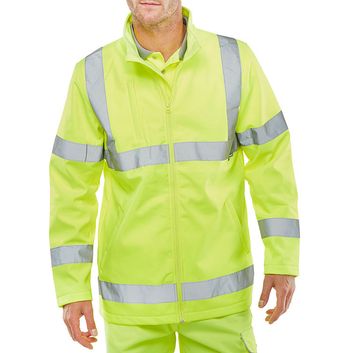 Beeswift Hi-Vis Soft Shell Lightweight Jacket Saturn Yellow