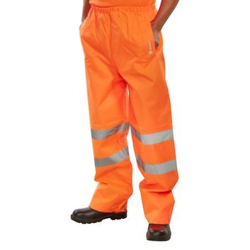 Beeswift Hi-Vis Waterproof Traffic Trousers Orange