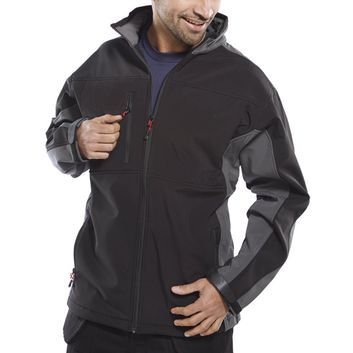 Beeswift Two-Tone Soft Shell Jacket Black/Grey