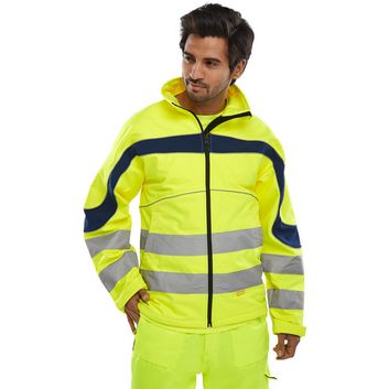Beeswift Eton Hi-Vis Soft Shell Jacket Saturn Yellow / Navy alternative