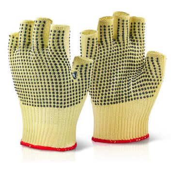Beeswift Reinforced Fingerless Dotted Gloves Yellow