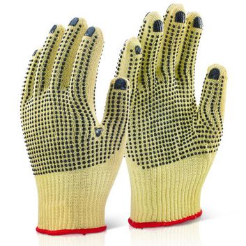 Beeswift Reinforced Medium Weight Dotted Gloves Yellow