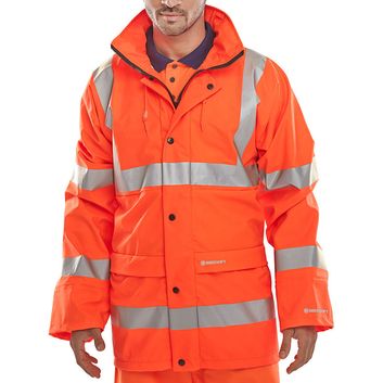 Beeswift Hi-Vis Breathable Pu Jacket Orange