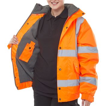 Beeswift Hi-Vis Fleece Lined Bomber Jacket Orange alternative