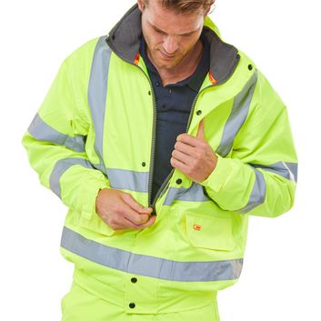Beeswift Hi-Vis Fleece Lined Bomber Jacket Saturn Yellow alternative