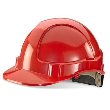 Beeswift Wheel Ratchet Vented Safety Helmet Red
