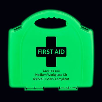 Click Medical Bs8599-1 Large Workplace First Aid Kit Glow In The Dark Box Green
