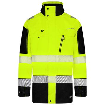 Beeswift Deltic Hi-Vis Two-Tone Ripstop Breathable And Waterproof Rail Jacket Saturn Yellow / Navy alternative