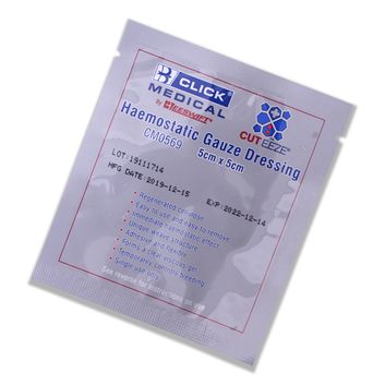 Click Medical Cuteeze Haemostatic Soluble Dressing 5X5Cm White