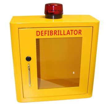 Click Medical Defibrillator Mild Steel Wall Cabinet Internal Yellow