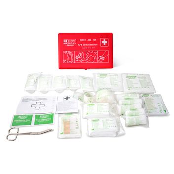 Click Medical German Vehicle First Aid Kit Din 13164 In Travel Box Red