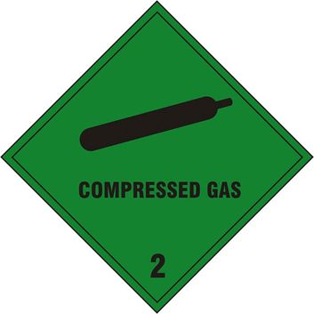 Compressed Gas Sign Green