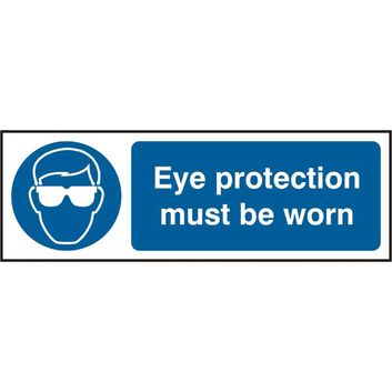 Eye Protection Rigid PVC Sign White/Blue (5 Pack)