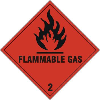 Flammable Gas Sign Red