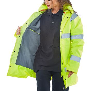 Beeswift Hi-Vis Fleece Lined Traffic Jacket Saturn Yellow alternative
