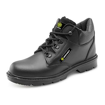 Beeswift Leather Mid Cut Midsole Safety Boot Black