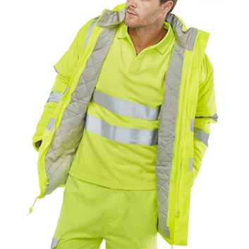 Beeswift Fire Retardant Hi-Vis Anti-Static Padded Jacket Saturn Yellow alternative