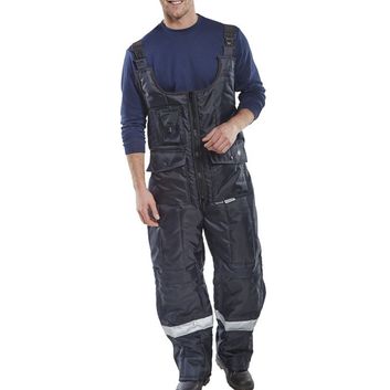 Beeswift Coldstar Freezer Bib Trousers Navy Blue