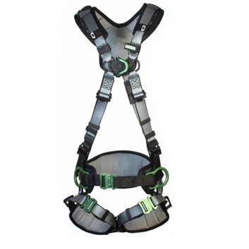 MSA Standard V-Fit Back/Chest/Hip D-Ring Bayonet Harness W/ W Belt Black