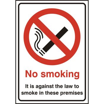 No Smoking Rigid Pvc Sign White