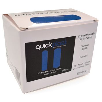 Quickplast Detectable Plasters 6 X 40 Blue (6 Pack)