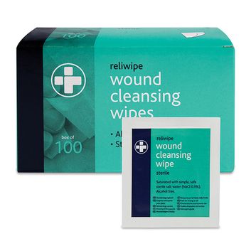 Reliwipe Moist Saline Cleansing Wipes Sterile White (100 Pack)