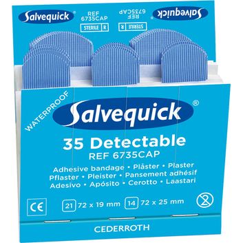Salvequick Detectable Plasters Refill Pack 6X35 Blue (6 Pack)