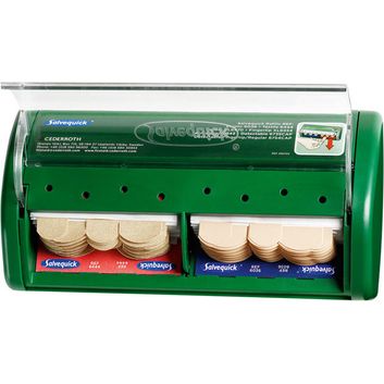 Salvequick Plaster Dispenser With 40 Waterproof And 40 Fabric Plasters Green