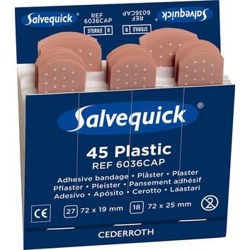 Salvequick Waterproof Plasters Refill Pack 6X45 Flesh (6 Pack)