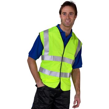 Beeswift Essential Bulk Buy Hi-Vis Vest (Pack Of 100) Saturn Yellow alternative